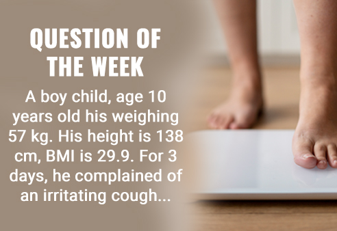 A boy child, age 10 years old his weighing 57 kg. His height is 138 cm, BMI is 29.9. For 3 days, he complained of an irritating cough. Now he has become cured, but there is a dilated superficial vein on chest upper lateral chest on the left side and on the medial side of the left arm. What is the cause?