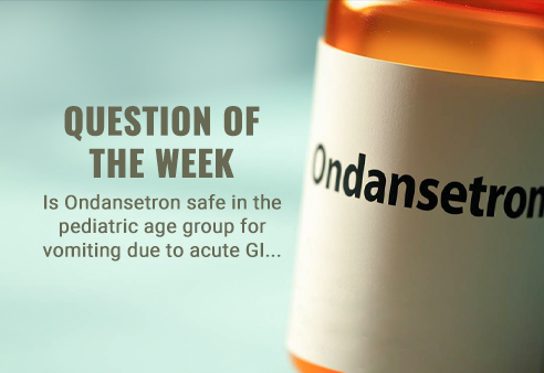 Is ondansetron safe in the pediatric age group for vomiting due to acute GI infection? What is the lower age limit?