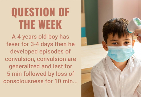 A 4 years old boy has fever for 3-4 days then he developed episodes of convulsion, convulsion are generalized and last for 5 min followed by loss of consciousness for 10 min. in last 2-3 days he has 2 episodes of convulsion which lasted for 5 min in between the episodes pt remain normal. His CT is normal. Widal positive. He did not have any convulsions before this episode. No neck stiffness, Kernig`s negative. What could be the differential diagnosis? Typhoid encephalopathy or fever-induced epilepsy?